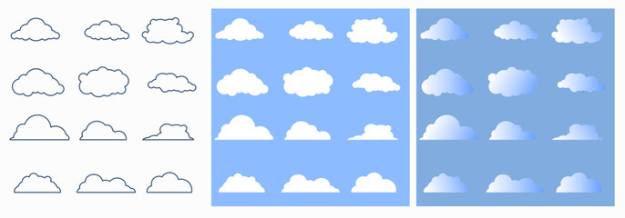 clouds set vector 