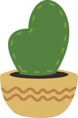 Funny cactus cute style vector illustration set