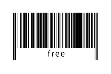 Barcode on white background with inscription free below