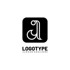 Modern initial AA logo letter simple and creative design concept
