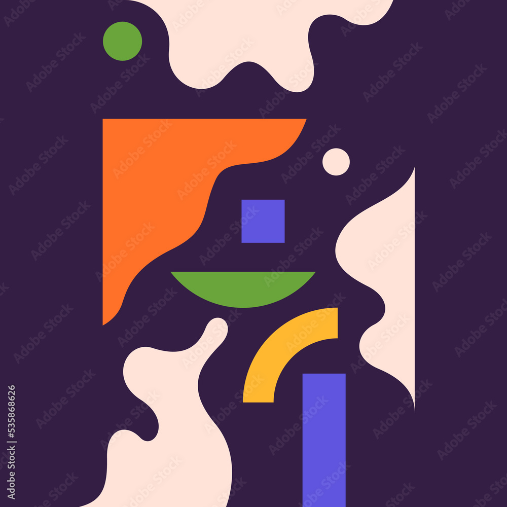 Poster composition with geometric shapes. abstract background for design. trendy stylish graphics
