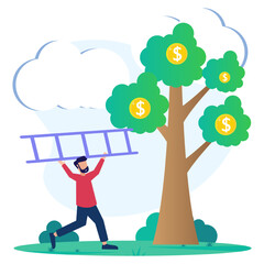 Illustration vector graphic cartoon character of business strategy