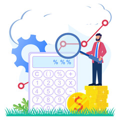 Illustration vector graphic cartoon character of business profit