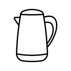 lectric kettle vector icon isolated on white, domestic appliance line outline thin flat design sign for web website, mobile app.