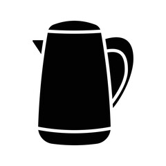 lectric kettle vector icon isolated on white, domestic appliance line outline thin flat design sign for web website, mobile app.