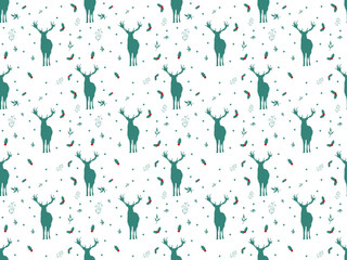 seamless merry christmas template wallpaper vector pattern deer abstract background winter holiday