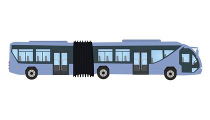 Blue double bus. vector illustration