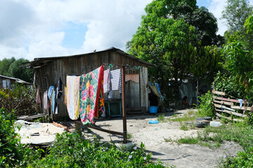 The isolated stilt village Kampung Batu at the rural of east Malaysia sabah. 
