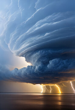 Supercell Thunderstorm Rainstorm Tornado Warning Weather Storm Chasing Photography