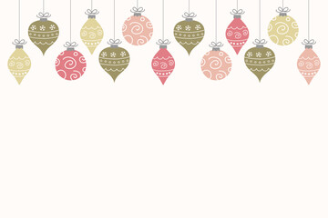 Fototapeta na wymiar Hand drawn Christmas balls. Design of a background. Vector illustration