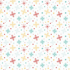 Christmas texture with snowflakes. Seamless pattern. Vector