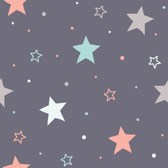 Obraz premium Design of Xmas pattern with stars. Christmas concept. Vector