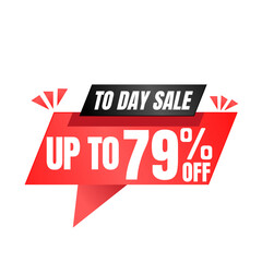79% off sale balloon. Red and black vector illustration . sale discount label design, Seventy nine