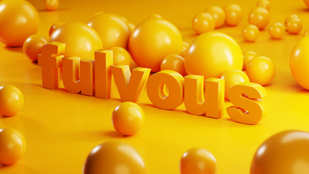 Fulvous color letters on orange background