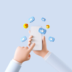 3d rendering SNS, Social media service, influencer background