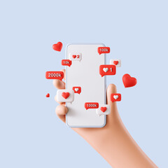 3d rendering SNS, Social media service, influencer background