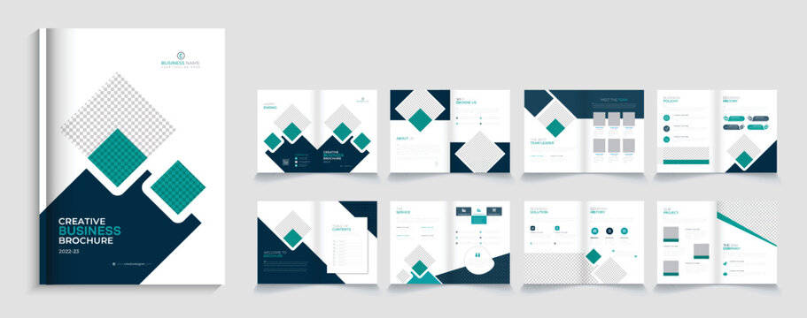 Corporate company profile template design minimal red color shape business brochure template

