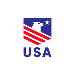 American eagle modern logo design icon vector. USA logo. Made in the USA. Eagle in the shape of a star.