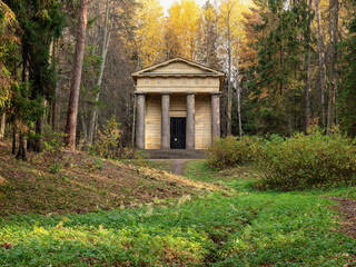 State museum Pavlovsk in autumn. The Paul I Mausoleum.