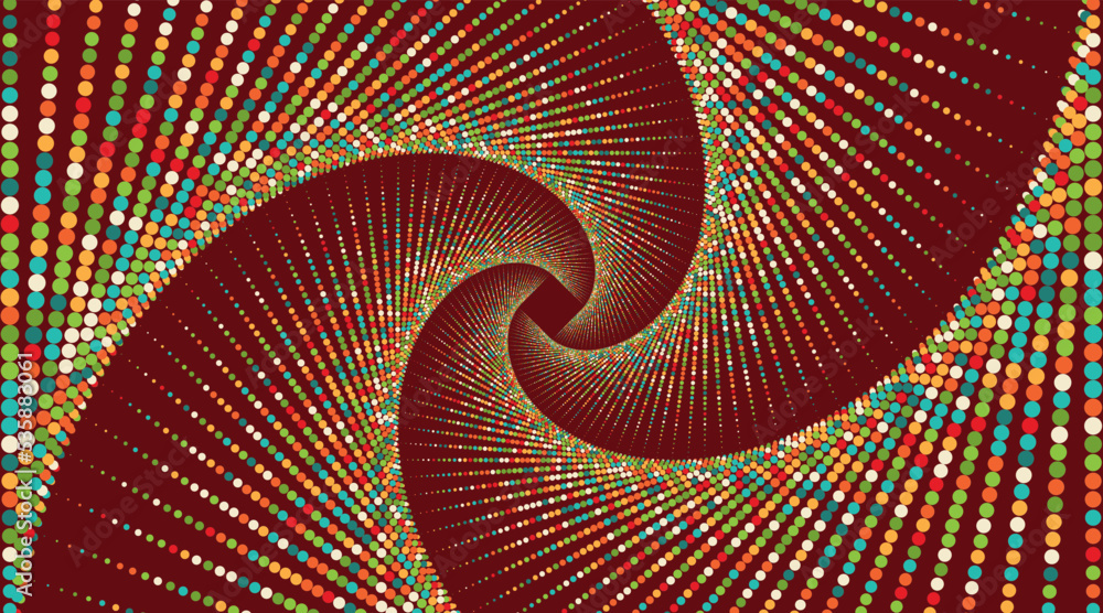 Poster spiral halftone twist abstract pattern dot design point texture old curve background
