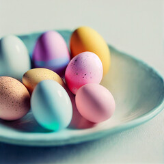 Beautiful colorful Easter eggs. Happy Easter	
