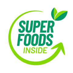 Fototapeta premium Superfood vector icon stamp badge