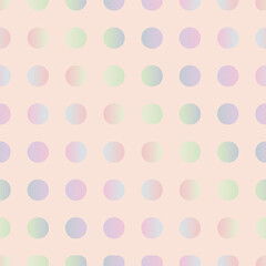Fototapeta na wymiar Seamless pattern with pastel gradient dots. Vector illustration.