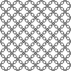 Fototapeta premium Black and white seamless abstract pattern. Background and backdrop. Grayscale ornamental design. Mosaic ornaments. Vector graphic illustration. EPS10.