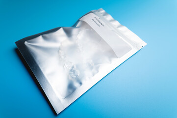 Zip bag with plastic braces inside, close-up, space for an inscription or advertising