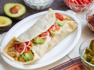 mexican burrito with avocado