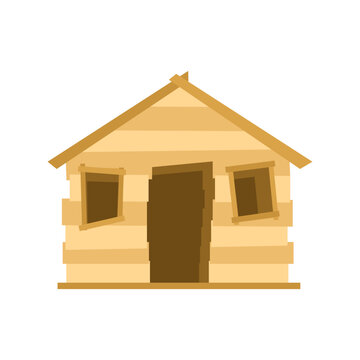 Wooden children's hut Cartoon. Vector illustration