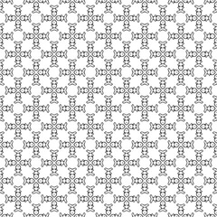 Black and white seamless abstract pattern. Background and backdrop. Grayscale ornamental design. Mosaic ornaments. Vector graphic illustration. EPS10.
