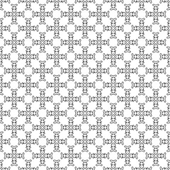 Black and white seamless abstract pattern. Background and backdrop. Grayscale ornamental design. Mosaic ornaments. Vector graphic illustration. EPS10.