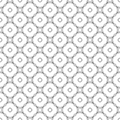 Black and white seamless abstract pattern. Background and backdrop. Grayscale ornamental design. Mosaic ornaments. Vector graphic illustration. EPS10.