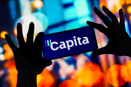 October 5, 2022, Brazil. In this photo illustration, the Capita plc logo is seen displayed on a smartphone.