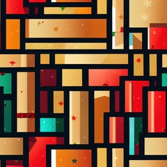 seamless tillable New Year Christmas pattern wallpaper 3D illustration