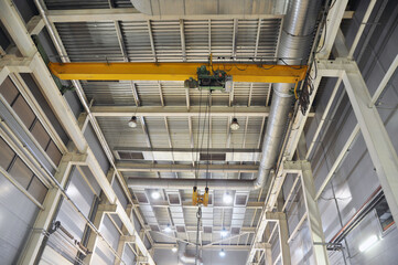 Crane beam at an industrial plant. bottom view.