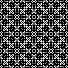Black and white seamless abstract pattern. Background and backdrop. Grayscale ornamental design. Mosaic ornaments. Vector graphic illustration. EPS10.