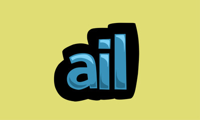 AIL writing vector design on a yellow background