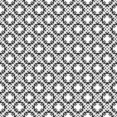 Black and white seamless abstract pattern. Background and backdrop. Grayscale ornamental design. Mosaic ornaments. Vector graphic illustration. EPS10.