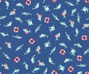 sharks in a lifebuoy