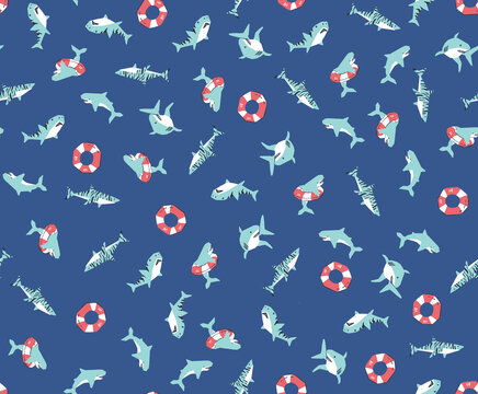 sharks in a lifebuoy