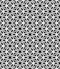 Black and white seamless abstract pattern. Background and backdrop. Grayscale ornamental design. Mosaic ornaments. Vector graphic illustration. EPS10.