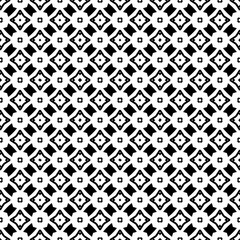 Black and white seamless abstract pattern. Background and backdrop. Grayscale ornamental design. Mosaic ornaments. Vector graphic illustration. EPS10.