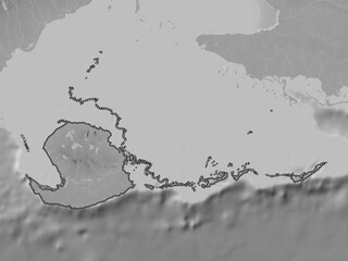 Isla de la Juventud, Cuba. Grayscale. No legend