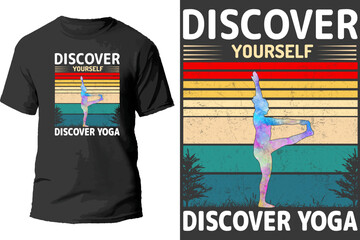 Discover Yourself Discover Yoga T Shirt Design.