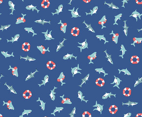 sharks in a lifebuoy