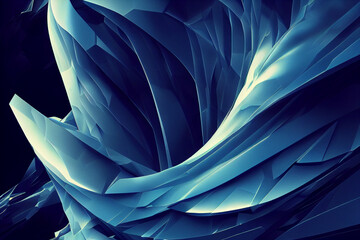 Blue abstract swirl glossy background, generated by ai, is not based on any real image