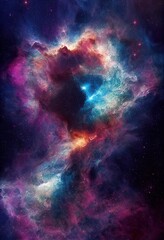 Stunning nebula in outer space. AI generated background is not based on any real image.	