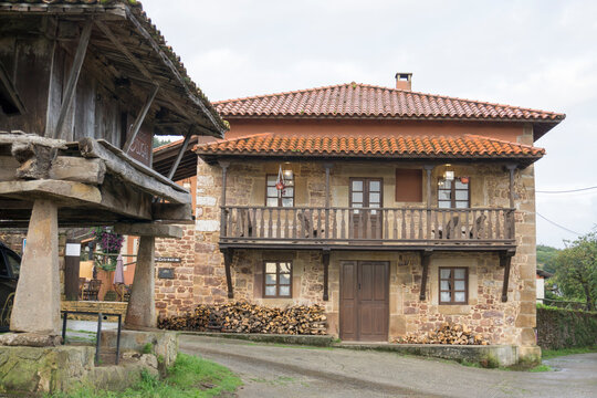 Lugas village Asturias mountains Spain
